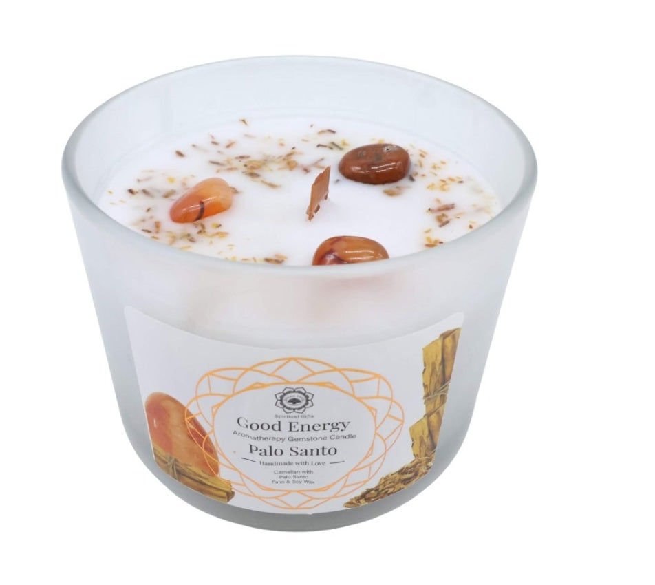 Bougie Green Tree 'Energie Positive' Cornaline + Palo Santo 256g