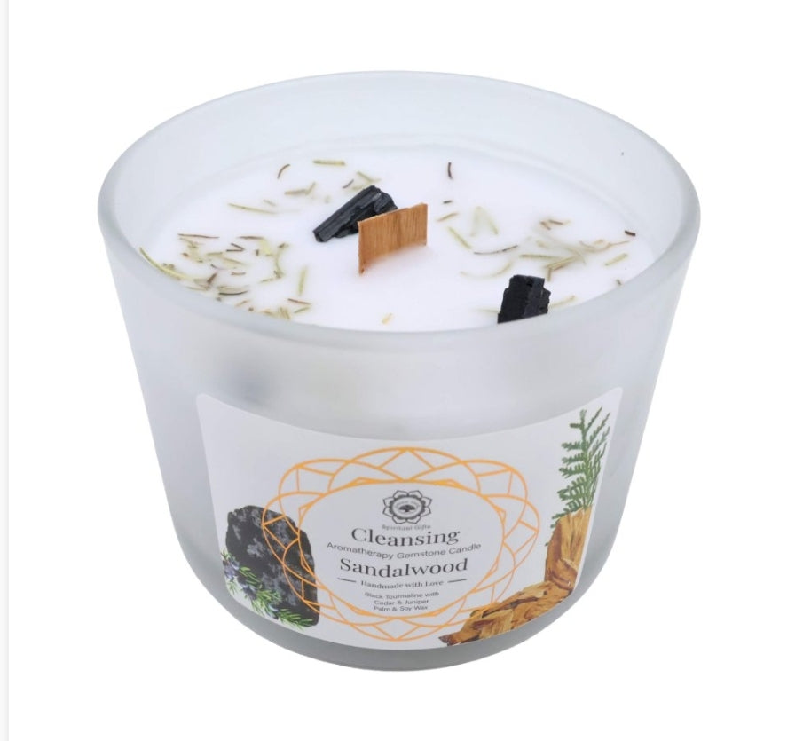 Bougie Green Tree 'Nettoyage' Tourmaline Noire + Santal 256g