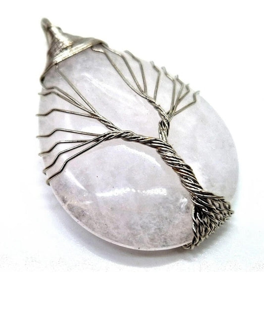 Pendentif Arbre de Vie - Cristal de Roche 4cm