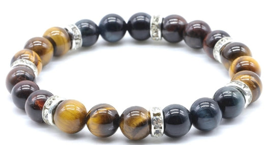 Bracelet Protection 3-mix 3 Oeil Naturel perles 8mm